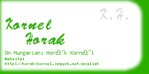 kornel horak business card